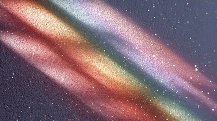 Rainbow light streaks on textured surface