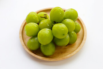 Shine muscat grape on white background.
