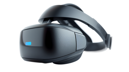 Modern vr headset showing potential of future technology with transparent background