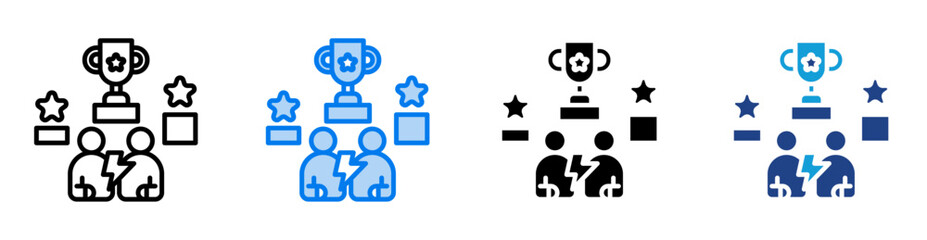 Rivalry icon set multiple style collection