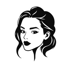 Elegant woman silhouette, female vector, beauty salon logo, lady face outline, stylish girl head design	