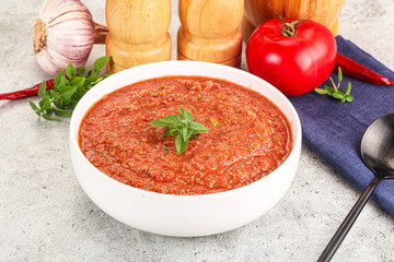Cold vegan tomato soup Gazpacho
