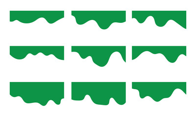 Collection of Modern separator header for website and app. Set of dividers shape. Curve line wave collection of abstract design element for top and bottom page web site. Vector illustration in eps 10.