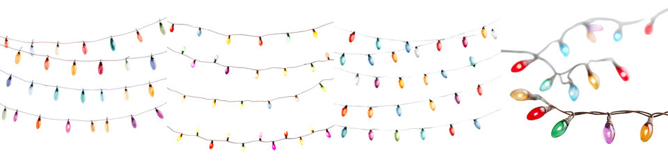 Naklejka premium Christmas String Lights: Festive Decorations for Holiday Events and Festive Designs