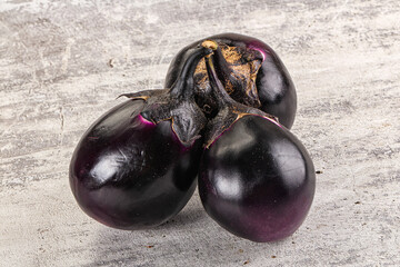 Raw violet and black eggplant