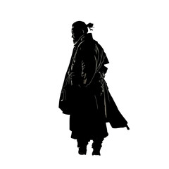 Naklejka premium Black silhouette of a chinese man on grey background.