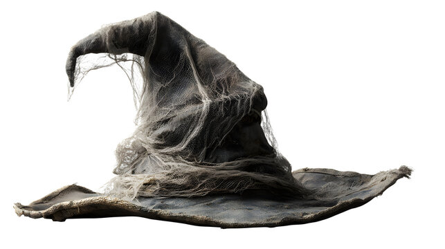Worn Witch's Hat, isolated on transparent background