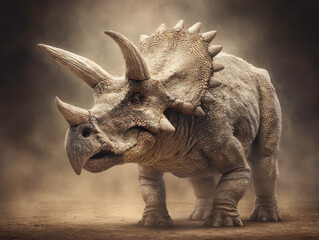 Fototapeta premium Dynamic Shot of a Triceratops