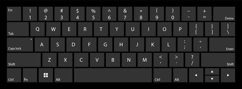 Keyboard with black and dark gray keys - design for a vector editable keypad
