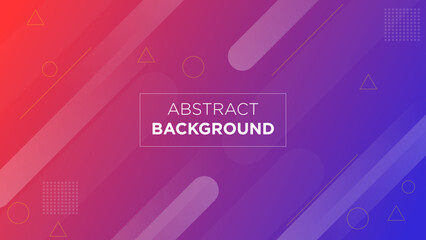 A modern abstract background with a smooth red to blue gradient, geometric shapes, and diagonal lines. Perfect for graphic design, digital content, and web layouts.