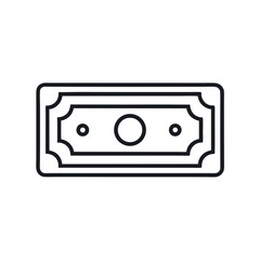 Obraz premium Vector art of simple line icon of a banknote isolated on white background