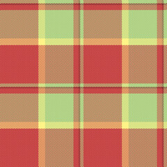 Vibrant plaid pattern in red, beige, and pastel green.  Perfect for textile designs, website backgrounds, or seasonal projects.  This cheerful, repetitive design offers a sense of warmth and comfort.