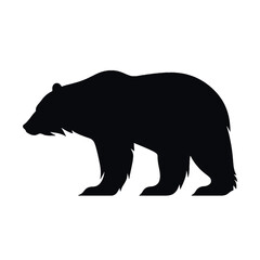 Obraz premium Black silhouette of a bear, badger on white background.
