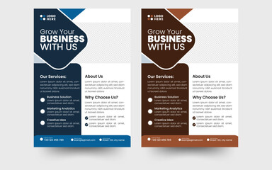 A bundle of 5 template business flyer template design set, Creative flyer layout with a4 size. Digital marketing agency flyer design. 