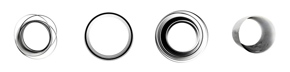 Abstract Black and White Circles: Modern Design Elements on White