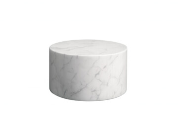 White marble podium featuring a transparent background, perfect for elegantly displaying products in various marketing and retail contexts