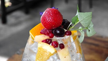 Red mixed berries fruit tea.