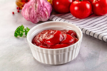 Red spicy tasty tomato ketchup