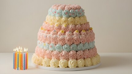 easter cake with candle 