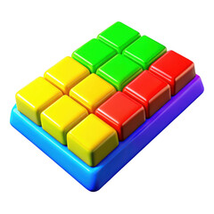 Obraz premium 3d colorful block puzzle game isolated on transparent background