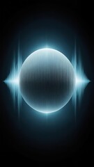 Dark background with a speech bubble emitting sound waves
