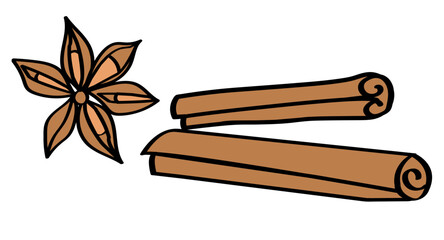 star anise and cinnamon sticks