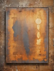 Weathered metal sheet with black iron patina and rust details