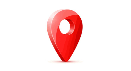 Fototapeta premium Shiny Red Location Pin Icon with Subtle Shadow on a White Background, Perfect for Navigation and Geo-Tagging