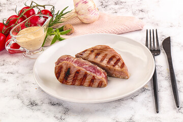 Delicous grilled tuna dish steak
