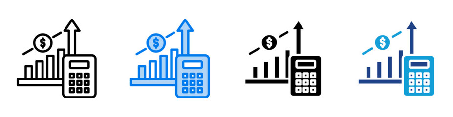 Capital icon set multiple style collection