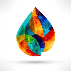 Colorful abstract water droplet graphic