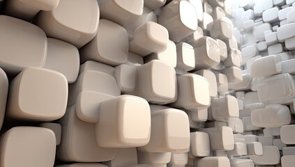 Abstract geometric wall of cubes