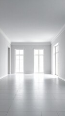 Fototapeta premium Bright Minimalist Empty Room Interior Design.