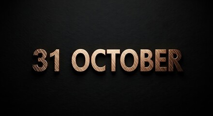Elegant gold 31 October text with textured background, perfect for seasonal promotions and event announcements