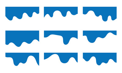 Dividers Shapes for Website Pictogram Set. Curve Lines, Drop abstract design separator header and border for website and app. Different borders for website, banner, app, poster, background in eps 10.