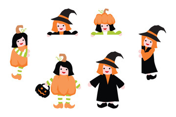 A girl in Halloween costume