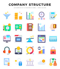 Set of Company Structure icons. Vector Illustration.