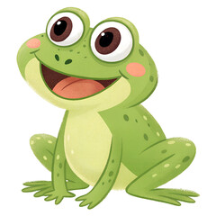 Fototapeta premium happy frog with white background