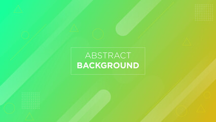 A bright and fresh abstract background featuring a green to yellow gradient with geometric elements and diagonal lines. Ideal for nature-themed designs, eco-friendly concepts, and modern graphics.