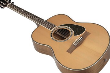 Guitar display on white background, high definition detailed product, suitable for promotion and sales