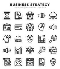 Set of Business Strategy Icons. Simple Lineal art style icons pack.