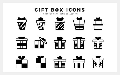 15 Gift Box Lineal Fill icon pack. vector illustration.