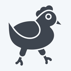 Icon Chicken. related to BBQ symbol. glyph style. design editable
