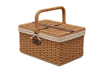 picnic basket on white background