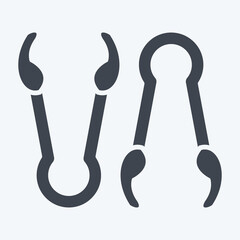 Icon Tongs. related to BBQ symbol. glyph style. design editable