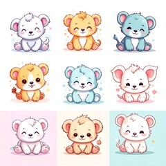 Cute cartoon animal collection