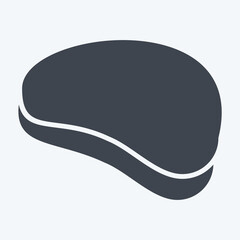 Icon Steak. related to BBQ symbol. glyph style. design editable