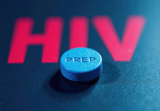 PrEP Pill with HIV Text Background