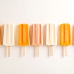Colorful popsicles arranged in a row