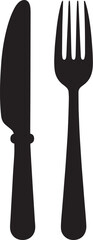 Knife and Fork Silhouette Icon Vector